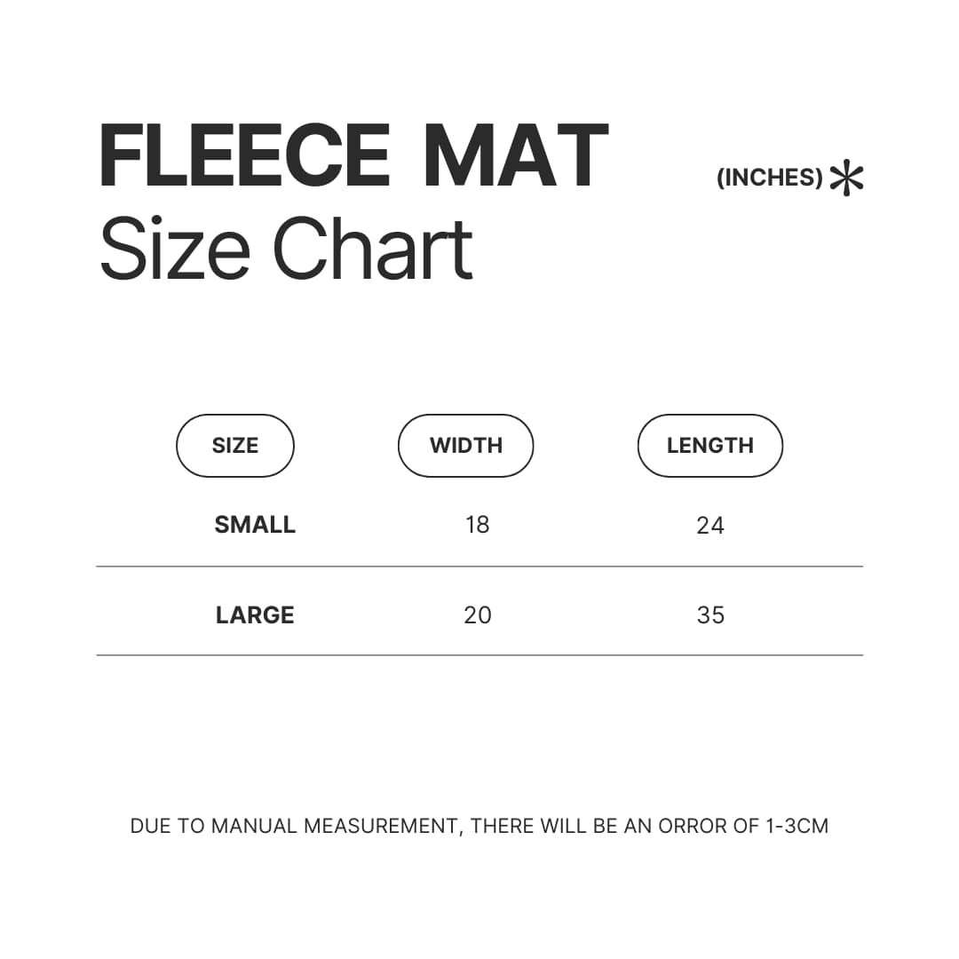 Fleece Mat Size Chart - Gojira Merch