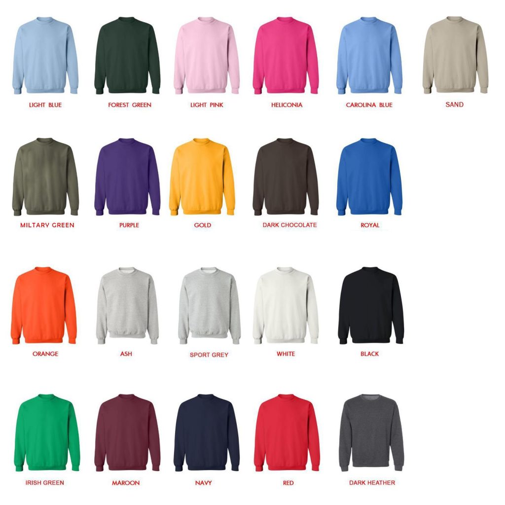 sweatshirt color chart - Gojira Merch